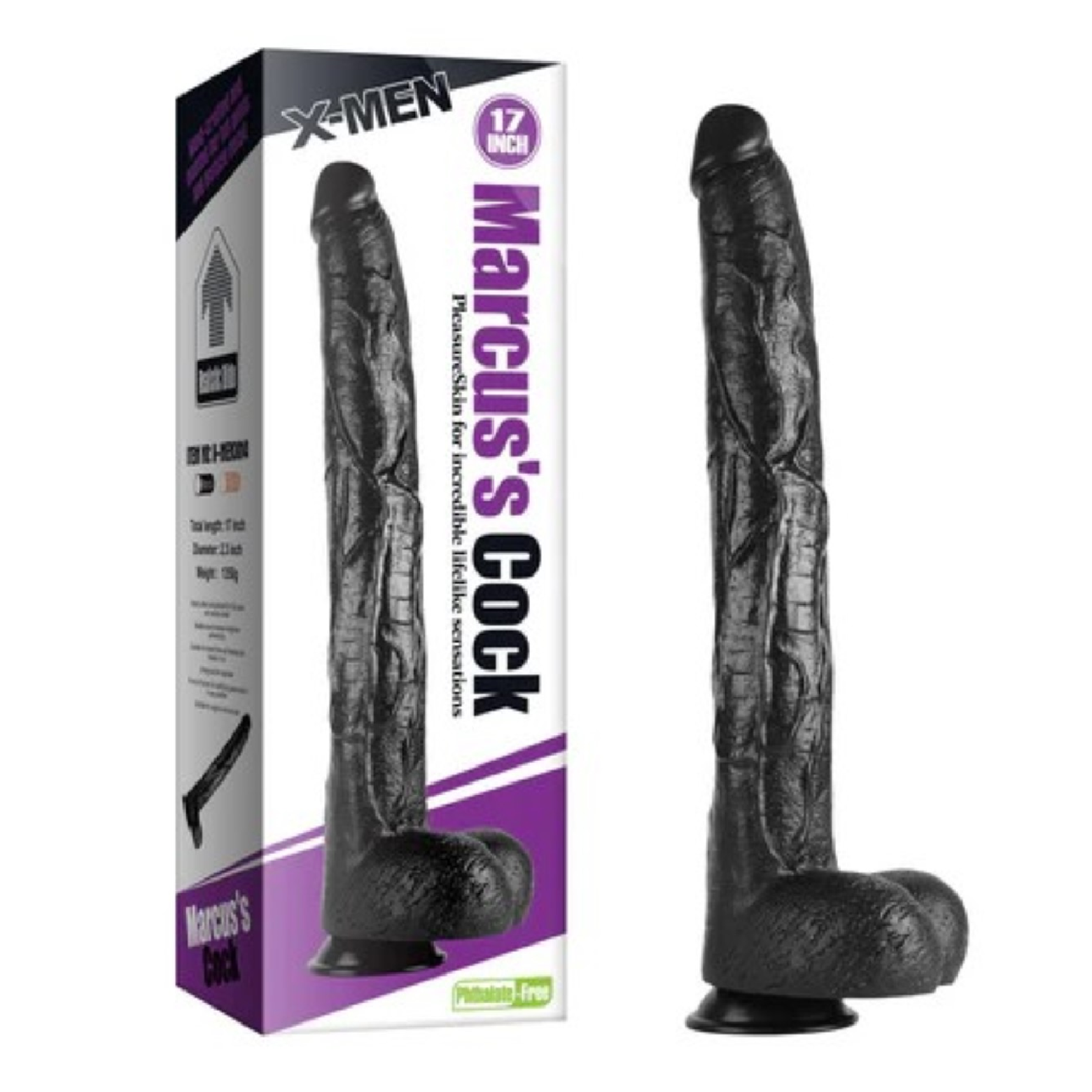 X-MEN 17 inch Long Dildo Black XMEN2857